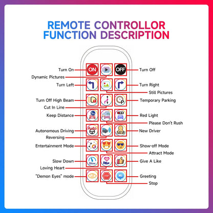 Large APP Truck Car Devil Eye LED Pixel Panel Light Remote Music Control Custom Text Lighting Scrolling For Board Windshield
