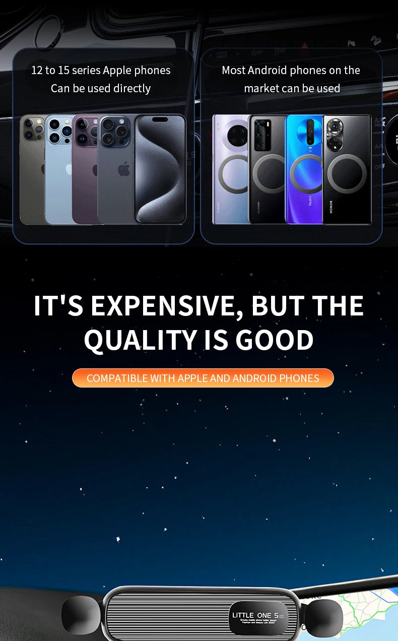 Car Phone Holder Screen Fixed Base For Hong Qi EH7 2024 Mobile Phone Support Car Mounts Wireless Charging Interior Accessories