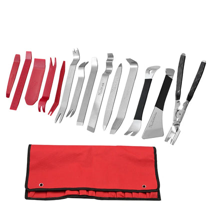 Hamei 13Pcs Stainless Steel & 14Pcs Pry Bar Plate Removal Rearview Mirror Door Panel Buckle Combo Auto Trim Removal Tool Kit