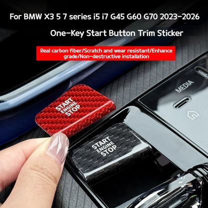 For BMW 5 7 X3 series i5i7 G45 G60 G70 2023-2026 Real carbon fiber one-key start button decorative stickers interior accessories