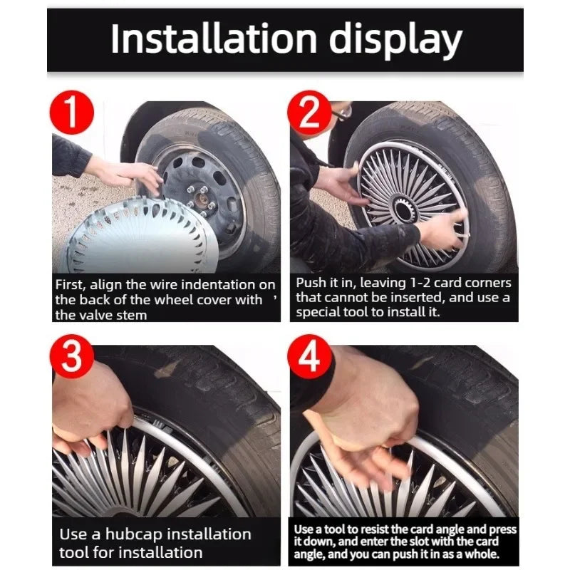 Universal 13inch 4PCS/set Car Iron Steel Wheel Hubcap R13 Replacement Hub Caps Wheel Rim Cover PP Tire Accessories