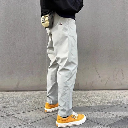 Quick Dry Straight Leg Thin Work Trousers for Men Summer Outdoor Hiking Mountain Climbing Windproof Pants Casual Fashion