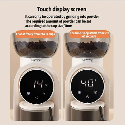 110V/220V Coffee bean grinde,Adjustable roughness,Electric Italian coffee grinder,Smart screen, with Italian stand