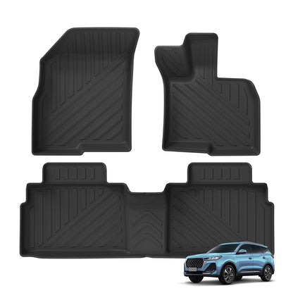 RHD for Chery Tiggo 7 Pro (Fuel only) 2025 2026 Car Floor Mats TPE 3D Foot Mat Waterproof All Weather Accessories Black