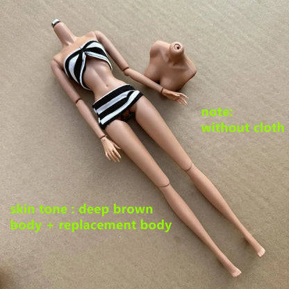 NEW LULY 1/6 Doll Body 2024 Version 12 Skin Tones High Quality Joints Removable Doll Body With Replacement Chest