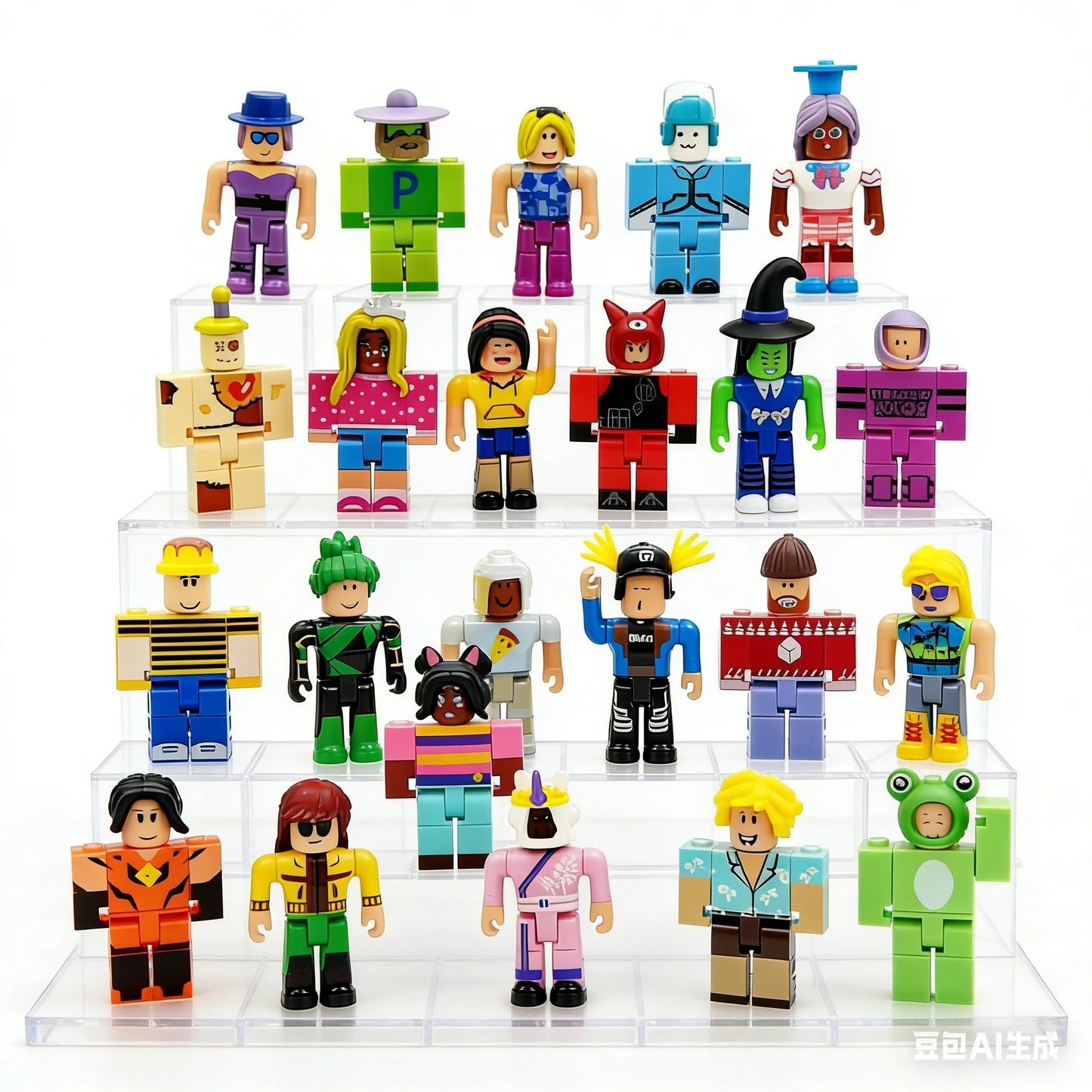 24pcs Roblox Plastic Virtual World Character Action Figures, Box Packed Collectible Desktop Decor Figurine Ornament Toy Gift