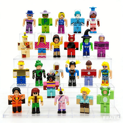 24pcs Roblox Plastic Virtual World Character Action Figures, Box Packed Collectible Desktop Decor Figurine Ornament Toy Gift