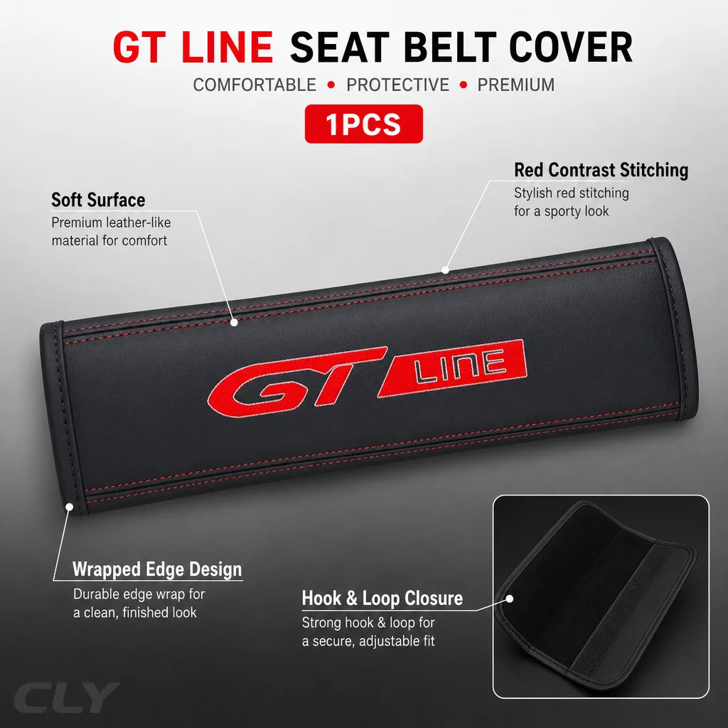 1PCS Car Seat Belt Cover Protector Accessories For Peugeot GT GTline 3008 308 T9 208 508 2008 Rifter 5008 207 206 408 108 4008