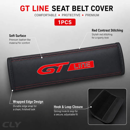 1PCS Car Seat Belt Cover Protector Accessories For Peugeot GT GTline 3008 308 T9 208 508 2008 Rifter 5008 207 206 408 108 4008