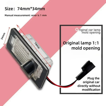 74*34mm License plate projection lamp LED decorative lights atmosphere lights For Audi A3 A4 A5 A6 A7 A8 S3 S4 S5 S6 S7 Q3 Q5 Q7