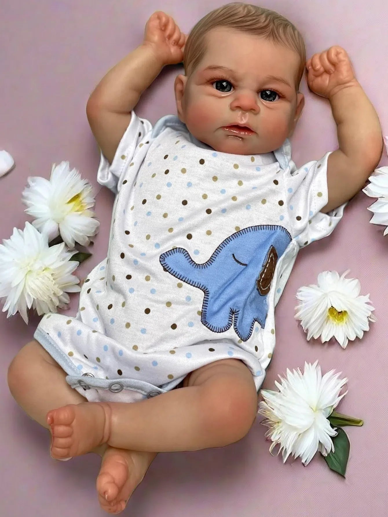 18 Inch Elijah David Painted Bebe Reborn Doll Handmade Lifelike Newborn Baby Doll For Children Birthday Gifts
