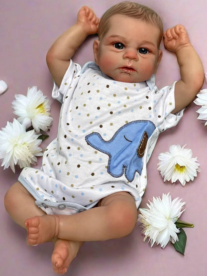 18 Inch Elijah David Painted Bebe Reborn Doll Handmade Lifelike Newborn Baby Doll For Children Birthday Gifts