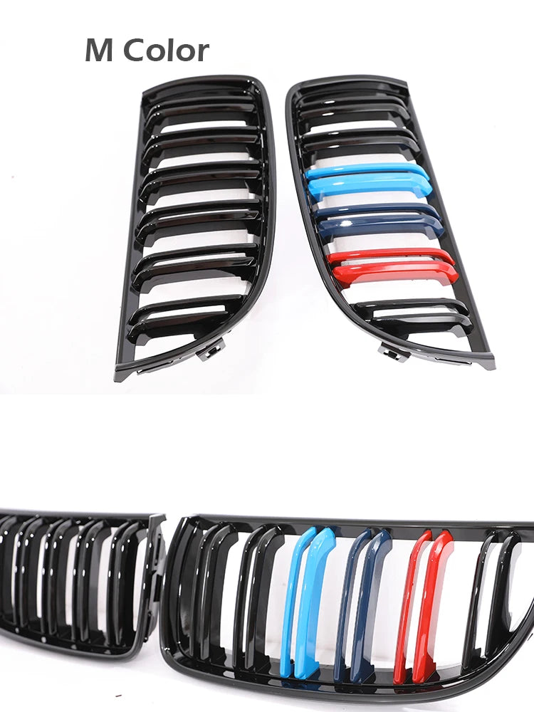 Carbon Fiber Chrome M Color Chrome Gloss Matte Black Grille Kidney Grill For BMW 3 Series E90 E91 Pre-Facelift 2005-2008 320 330