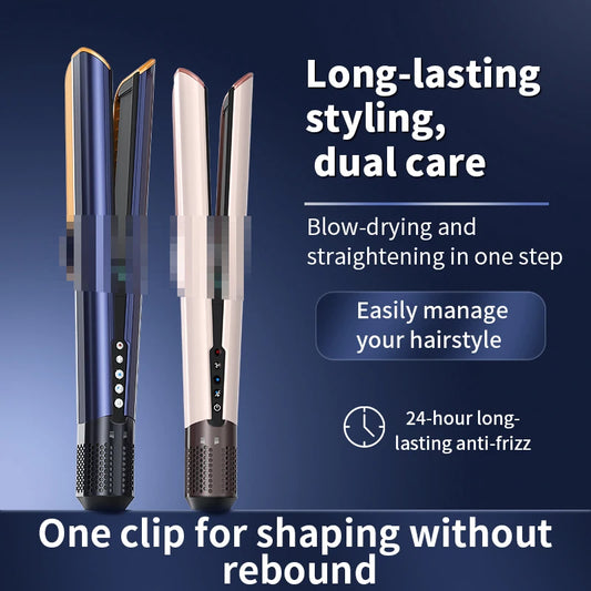 Hair Straightening Comb Hair Dryer HT01 Huaqiangbei Flat Iron Straightener Negative Ion No Hair Damage Dry Wet Use