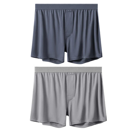 2pcs Men Modal Underwear Male Soild Casual Boxer Shorts Elastic Waistband Button Man Boxer Underwear Comfortable Shorts for Home