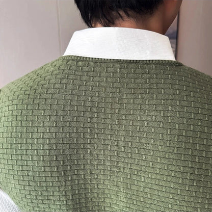 Autumn and Winter Men's V - Neck Knitted  Vest Business Casual Men's Daily Commute Knit Sweater