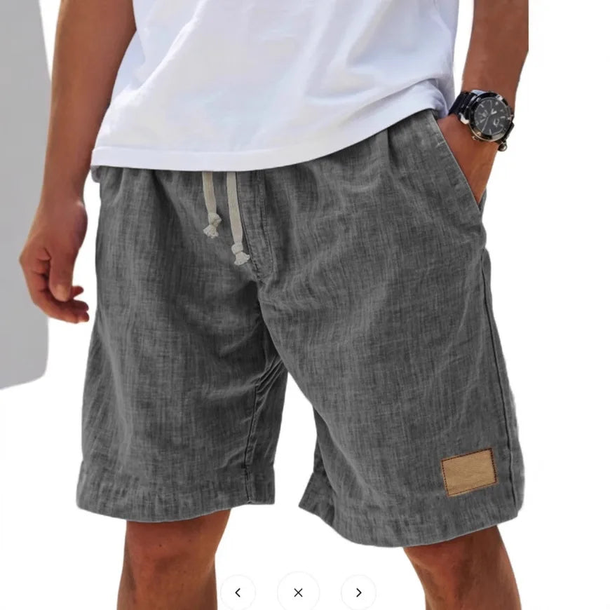 Retro Cotton Linen Shorts for Men Fashion Streetwear Men's Casual Loose Short Pants Roupas Harajuku Linen Shorts Men Clothing