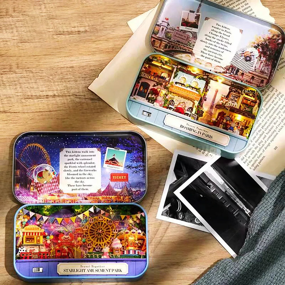 DIY 3D Doll House Handmade Funny Box Theatre Miniature Box Cute Dollhouses Assemble Kids Gift Toys
