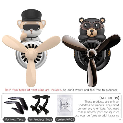 No perfume DIY fragrance car decoration For Tesla Model 3/Y rotating ornament air freshener vent clip aroma diffuser accessories