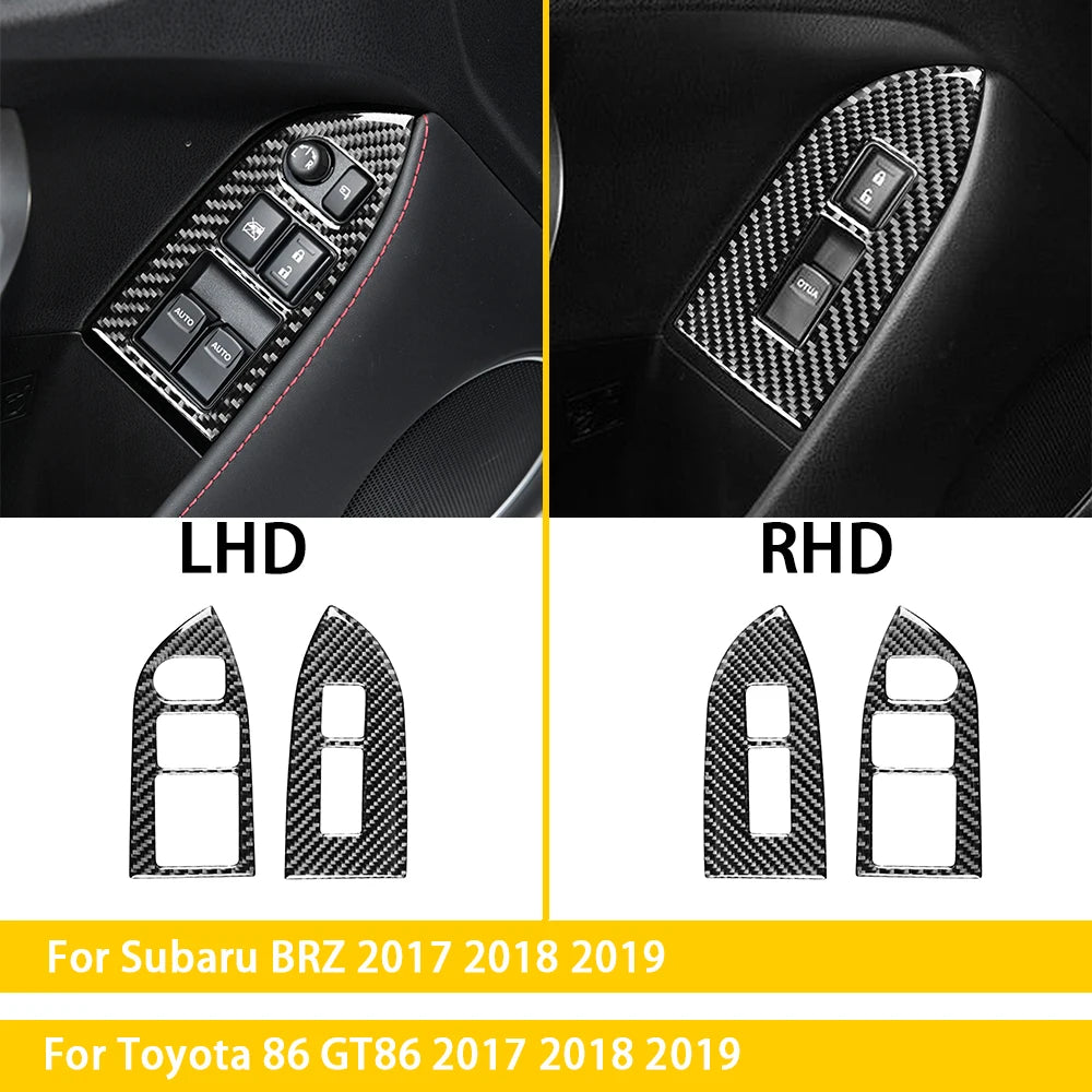 For Subaru BRZ Toyota 86 GT86 2017 2018 2019 Carbon Fiber Car Accessories Gear Shift Cup Holder Air Conditioning Trim Sticker