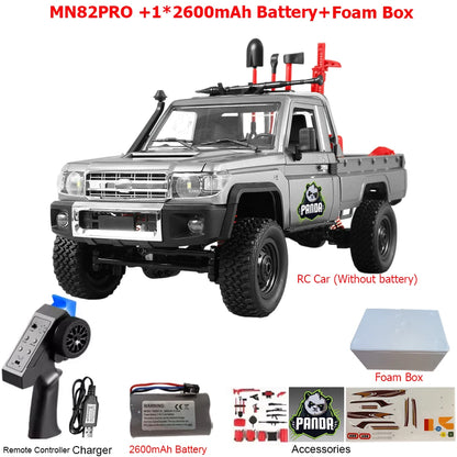 MN82PRO MN82 1/12 RC Car 4WD 2.4G Remote Control Car Simulation Classic All-terrain Off-road LED Light RC Truck Toys As Kid Gift