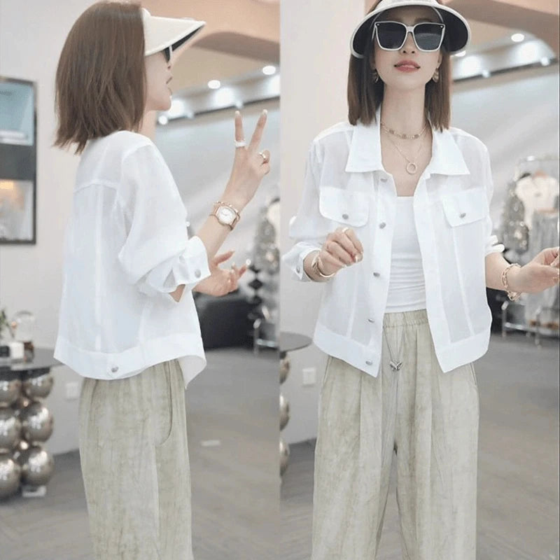 Fashionable Thin Short Sun Protection Clothes 2026 Spring New Women's Design Small Size Coat Korean Style Commute Wind