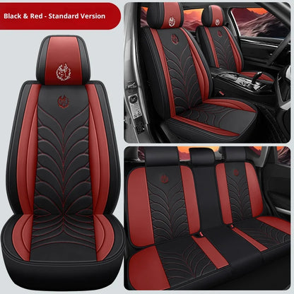 Five-seat universal car seat covers, available in multiple colors, durable and easy to install, suitable for most vehicles.