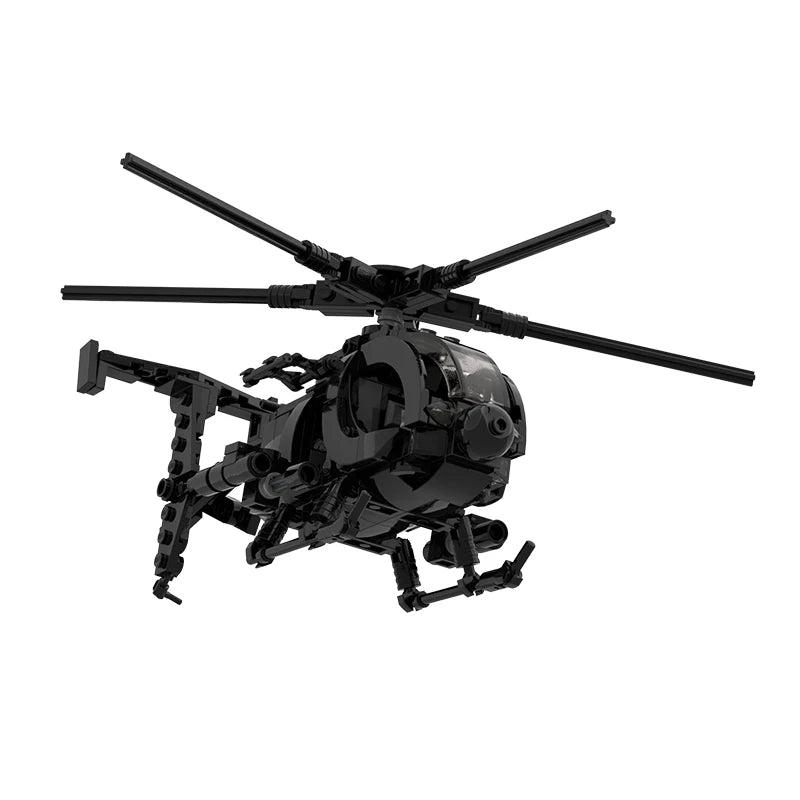 Militariy MH-6 Little Bird Helicopter MOC Building Block DIY Assembled Educational Creative Bricks Collection Toys Gifts 597PCS