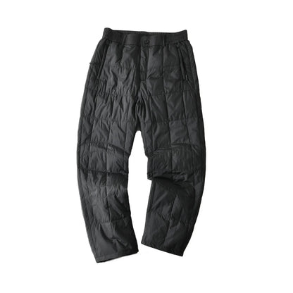 Outdoor Men's Duck down Thickened Loose Straight Leg Casual Trousers Windproof Water-Resistant Warm Winter Fashion City Basic