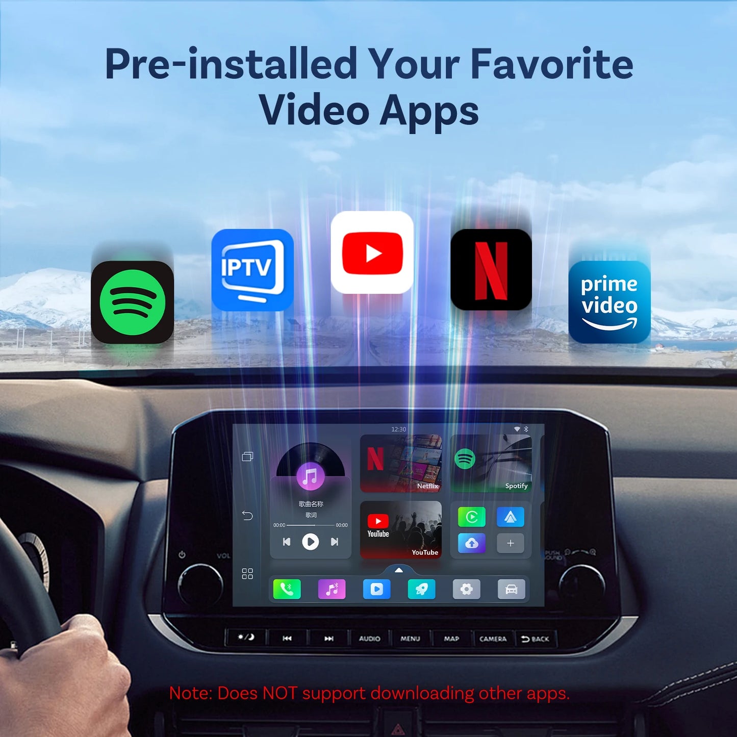 Ottocast Play2video Pro AI Box Wireless Carplay Android Auto Adapter Netflix Dongle Video Playback 1080p Screen Mirror for Cars