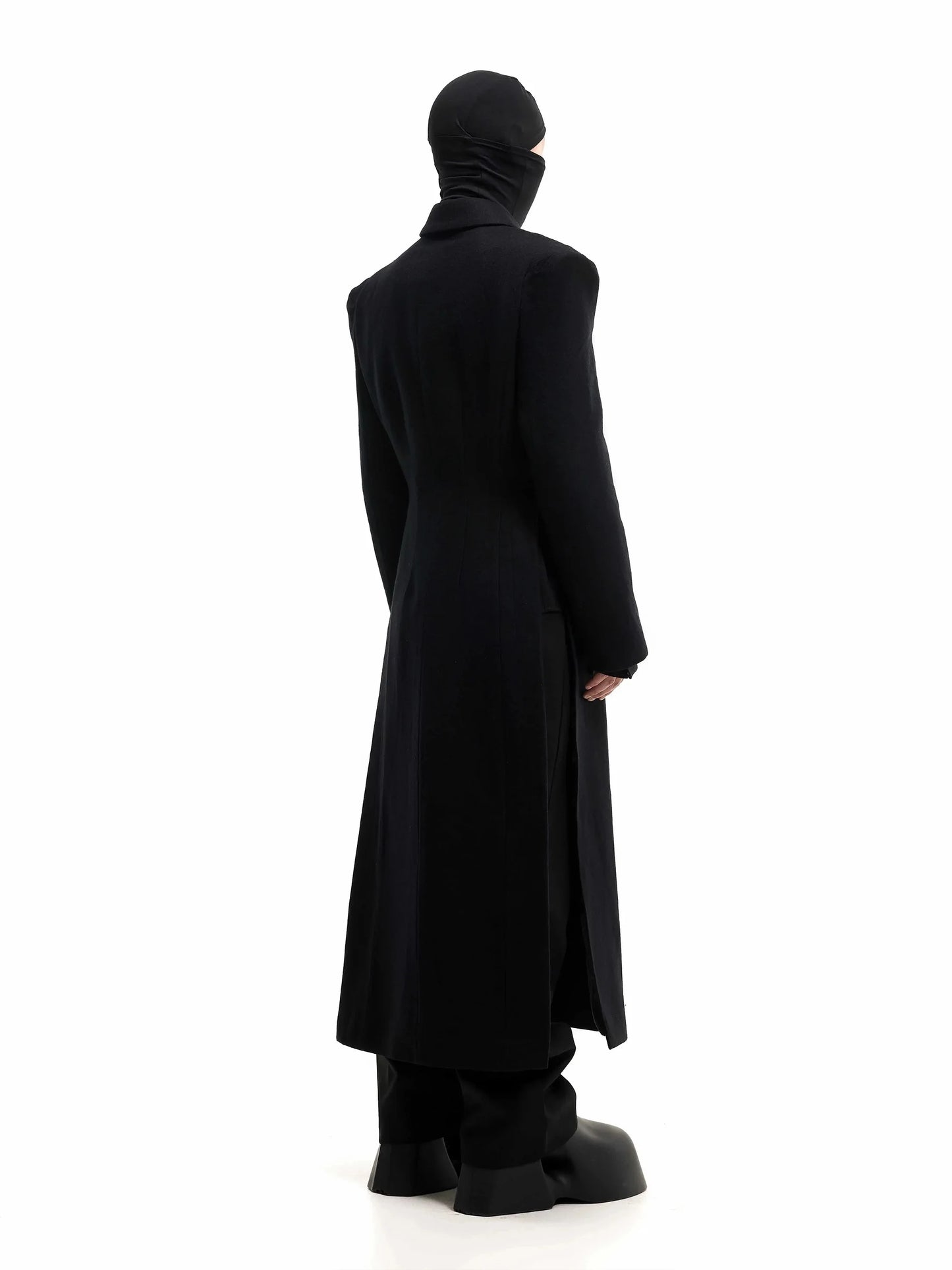 Mauroicardi Autumn Winter Long Warm Thick Fitted Black Wool Blends Coat Men Shoulder Pads Elegant Luxury Woolen Overcoat 2025