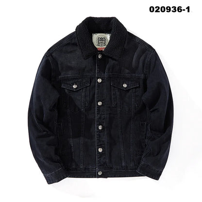 High Quality 350g Fleece Lined Denim Men Winter Thick Warm Coat Fashion