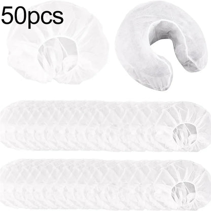 100/10pcs Non-Woven U-Shaped Headrest Pillowcase  Disposable Massage Face Rest Cradle Cover Fitted Headrest Beauty Salon Tools