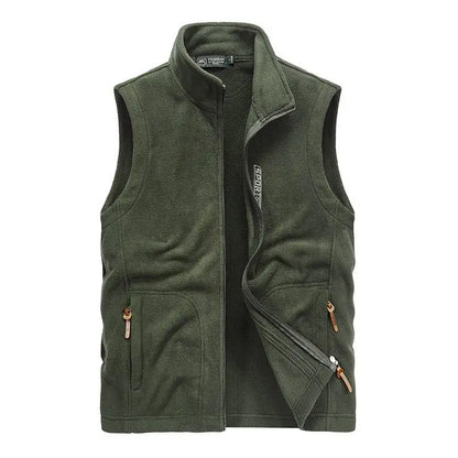 Autumn men's outdoor casual plus size fleece vest men's fleece warm and fashionable stand collar