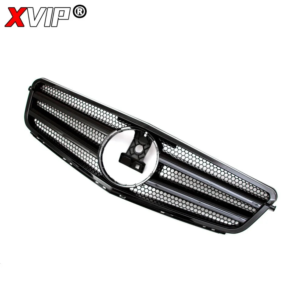 XVIP Glossy Black A - Style Racing Grille Chrome Bumper Grill For Mercedes Benz C-Class W204 08-14 C200 C230 C250 C280 C300 C350