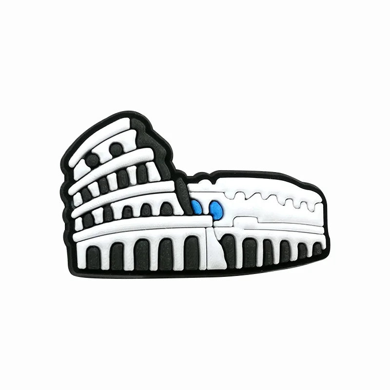 1/25PCS World Travel Theme PVC Shoe Charms for Clogs, Eiffel Tower, Passport, Globe DIY Accessories for Teens & Adults