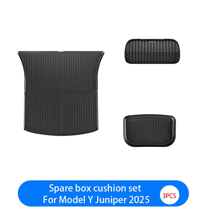 For New Tesla Model Y Launch 2026+ Juniper 2026+ TPE Floor Mats & Cargo Liner, All Weather Trunk Mats Floor Liner Backrest Mats