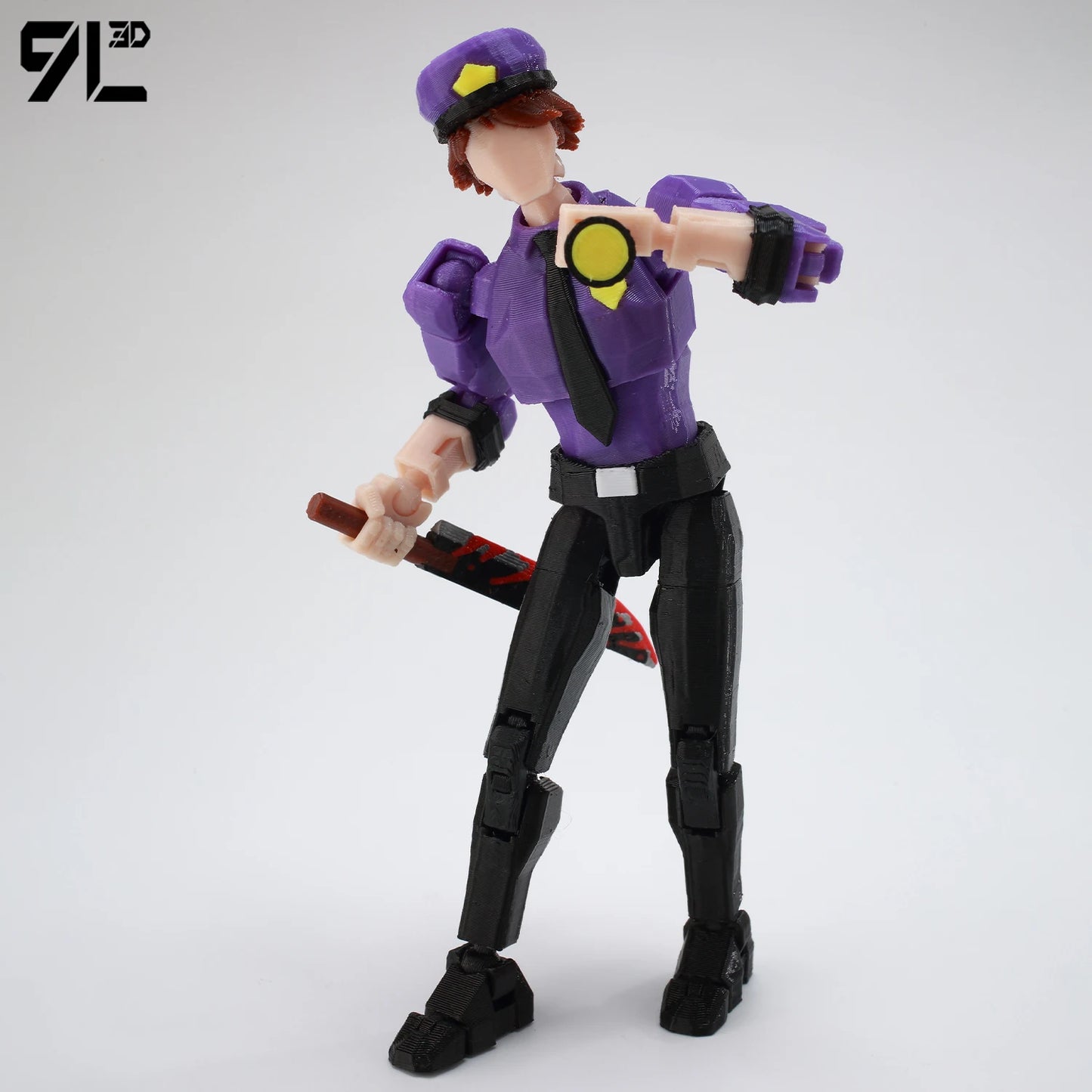 9L3D Printed Horror Game FNAF Freddy Fazbear's Purple Guy Toy Action Figures Anime Model Lucky13 Dummy Titan13 Collectible Model