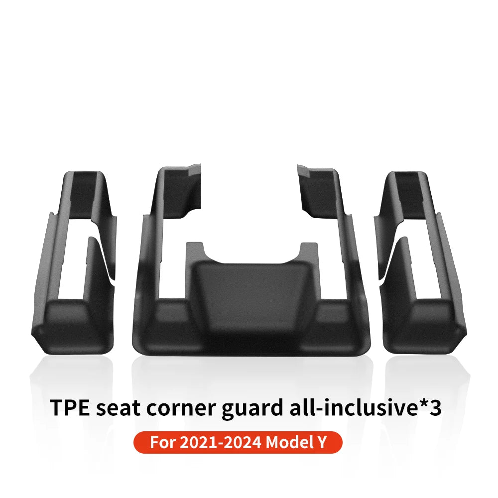 YZ For Tesla Model Y Juniper 2021-2025 TPE PP Under Seat Corner Guard Seat Slide Rails Protector Cover Anti-Kick Decor Flocking
