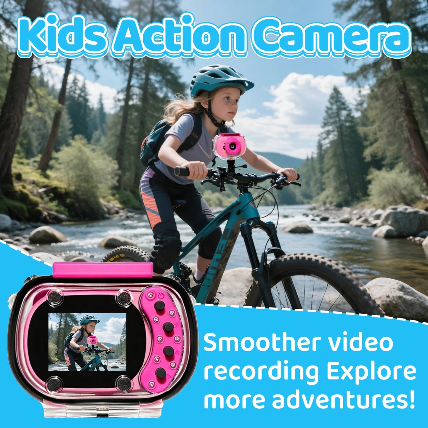 Kids Waterproof Camera 20MP Waterproof Underwater Digital Camera 1080P 10X Digital Zoom Screens Waterproof Digital Camera