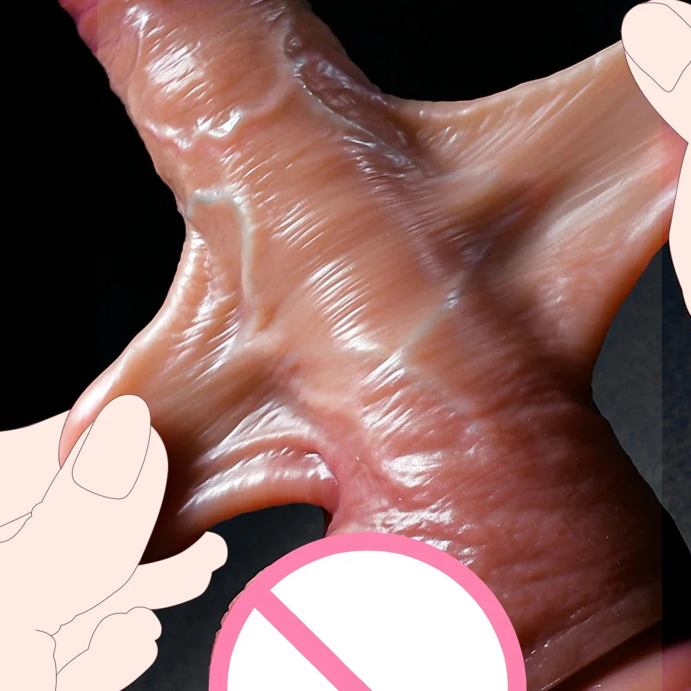 Realistic Dildo Skin Sliding Foreskin for Women Gay Sexmachine Dick Anal Masturbators Strapon Big Penis Dildos Adult Sex Toys 18