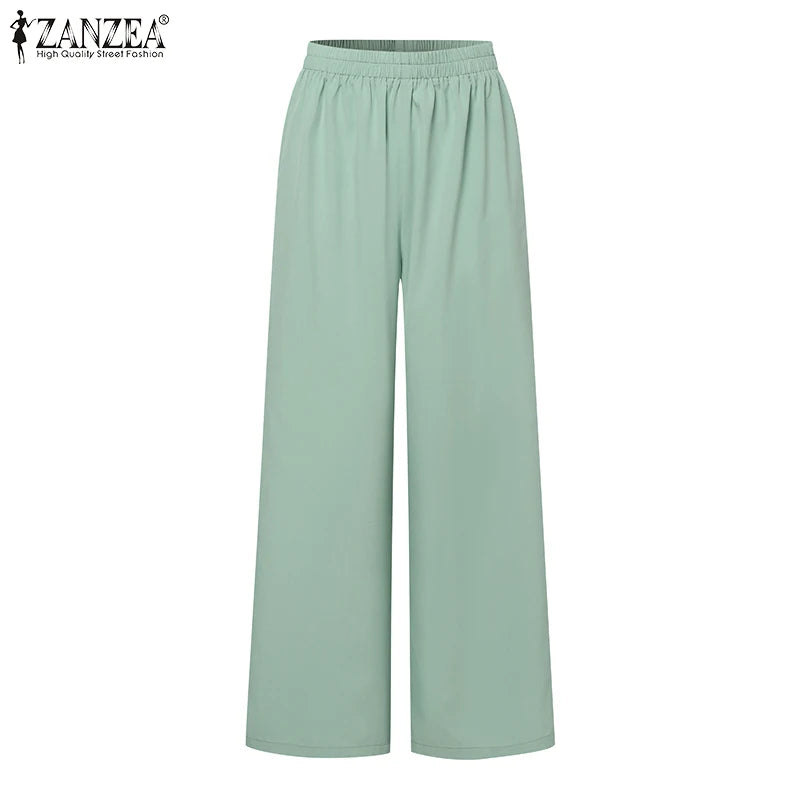ZANZEA Classy Office Lady Blazer Suits Elegant Women Tied Waist Top and Pant 2pcs Outfit 2025 Trend Streetwear Commute Pant Sets