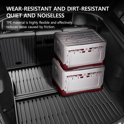 For Tesla Model Y Juniper 2025 2026 Trunk Mat TPE Waterproof Anti-Slip Anti-Scratch Integrated Cargo Liner Car Backrest Pad