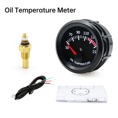 2'' 52mm Racing Car Indicator Water Temp Gauge Oil Temp Meter Voltmeter Oil Press Vacuum Boost Air Fuel Ratio EGT Instrument