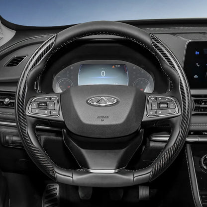 Suitable for Chery Carbon Fiber Texture Steering Wheel Cover with Segmented Quick-Release Design, Durable, for Models Such as Tiggo 2 3 4 7 8 9 Pro Max Csh Arrizo 6 Cross C5 J6 E5 Omoda 5 Gt Eq7