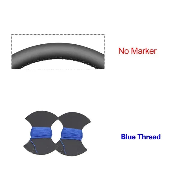Black Faux Leather Car Steering Wheel Cover for Seat Ibiza (6J) 2008-2015 MII 2013-2020