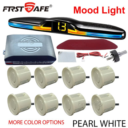 FirstSafe Factory Front and Rear Parking Sensor Kit Mood Light Display System Backup Monitor Detector Assistant 6 8 Radar Sensor