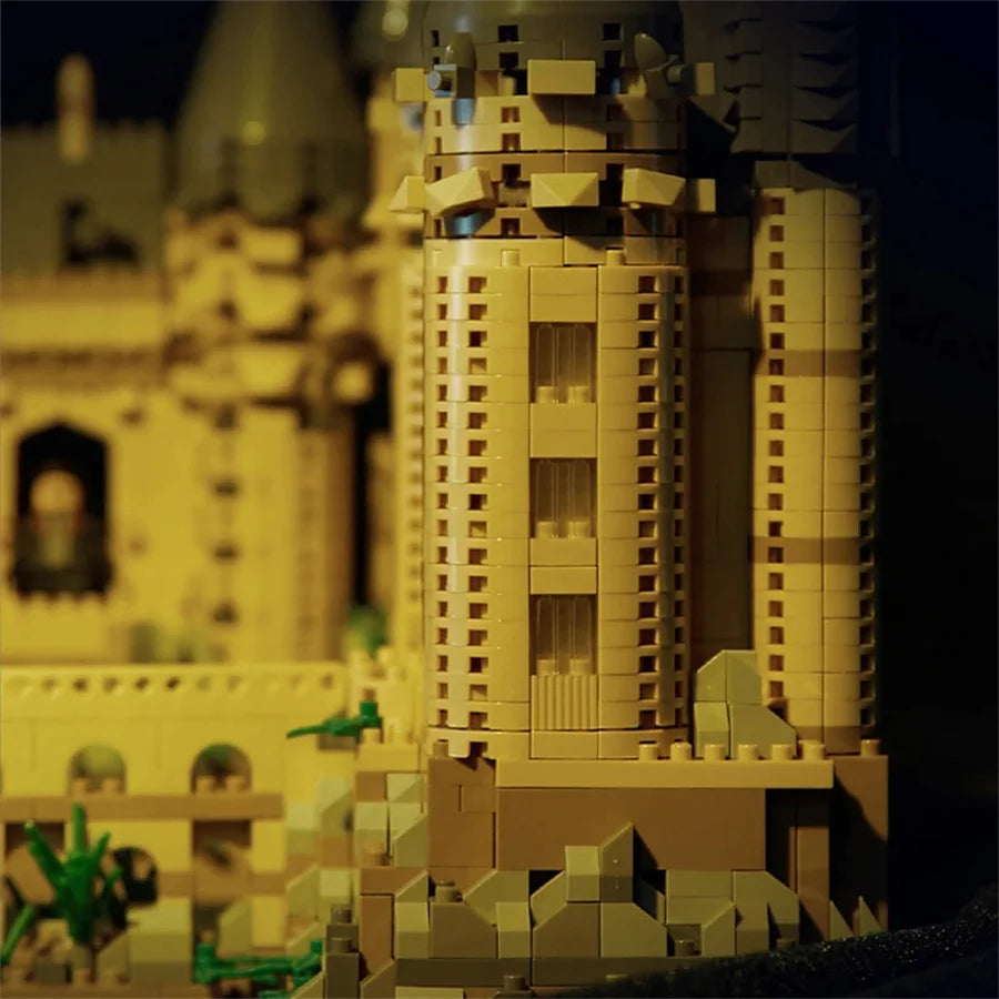 Creative Magic Castle Building Blocks with Light STEM Educational Toy Model Kit Desktop Decoration  Assembly Kit Gift for Kids