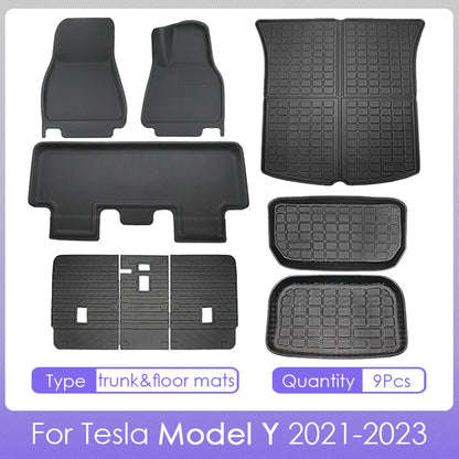 Floor Mats For Tesla Model Y Right-Hand Dirve Floor Mats Cargo Liner Car Anti-dirty Pad Waterproof RHD Model Y 2023 Accessories