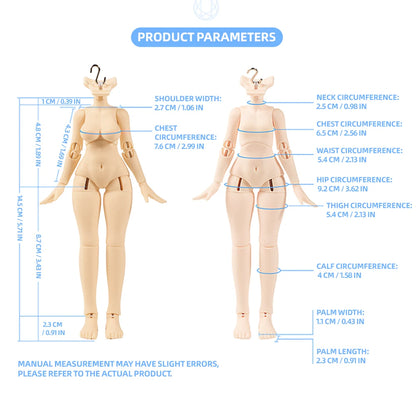 1/12 Scale BJD Doll Girl Body 14.5cm Kawaii Doll Model Anime Action Figure White Normal Skin Movable Joints for OB11 P10 GSC